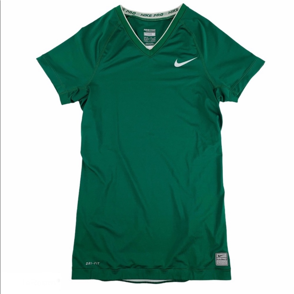 Nike Pro Team Fitted V Neck Short Sleeve
Drk Green